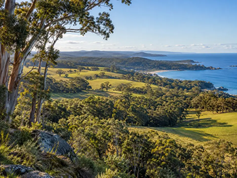 Coastal forest and farmland on the Sapphire Coast near Tathra