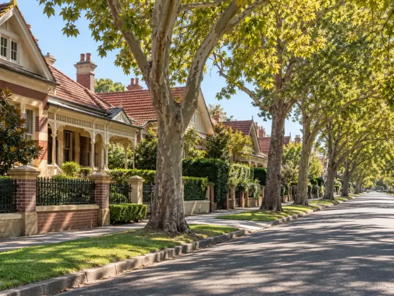 Tree-lined heritage street in Croydon