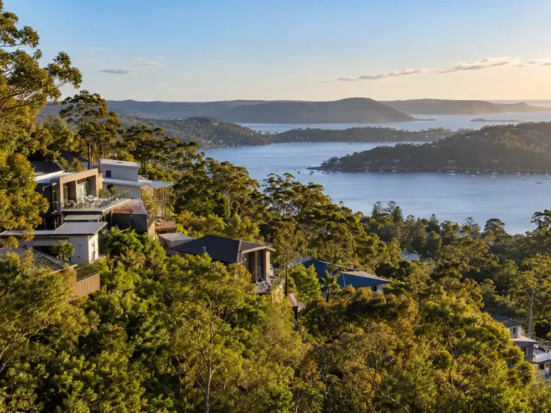 Homes bordered by bushland on the Central Coast near Gosford