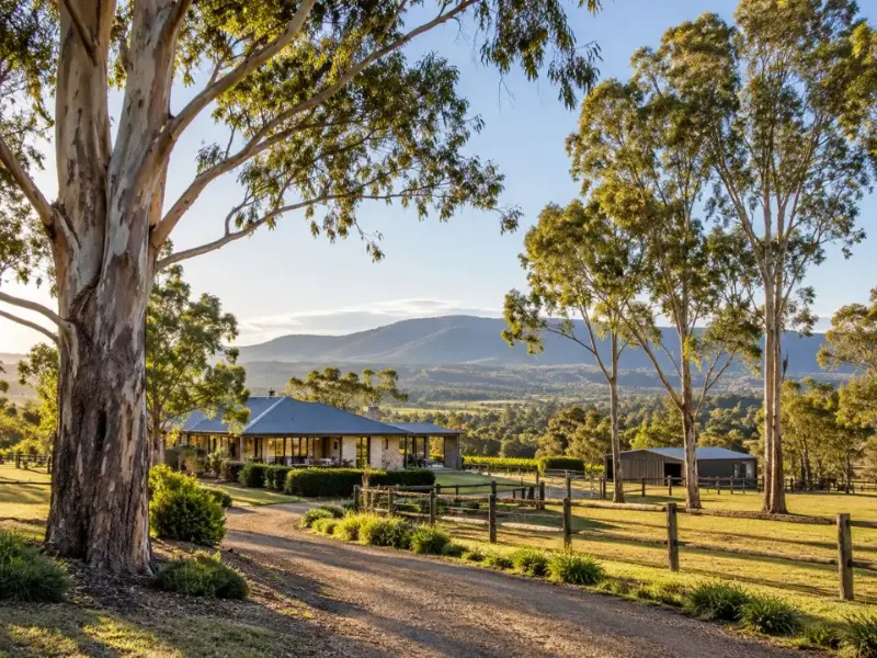 Mature eucalypts on a lifestyle property near Lovedale