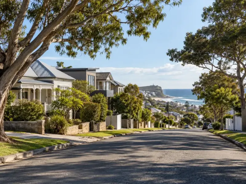 Established street trees in a Newcastle residential suburb